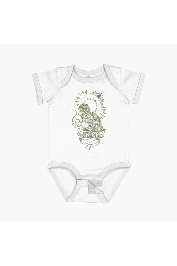 Bella Canvas Wisdom Owl Tattoo Shirt Short Sleeve Baby One-Piece Newborn Gender Neutral Outfit, Baby Boy Or Girl Bodysuit, Birrthday Gifts