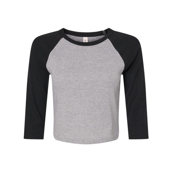 BELLA   CANVAS Women�'s Micro Rib 3/4 Raglan Sleeve Baby Tee