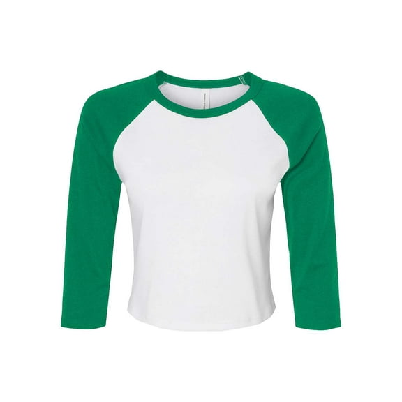 BELLA CANVAS Women�'s Micro Rib 3/4 Raglan Sleeve Baby Tee