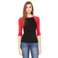 thumbnail image 1 of Bella + Canvas Women's Baby Rib 3/4-Sleeve Contrast Raglan T-Shirt B2000, 1 of 2