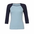 thumbnail image 1 of Bella + Canvas Women's Baby Rib 3/4 Sleeve Contrast Raglan Tee B2000, 1 of 2