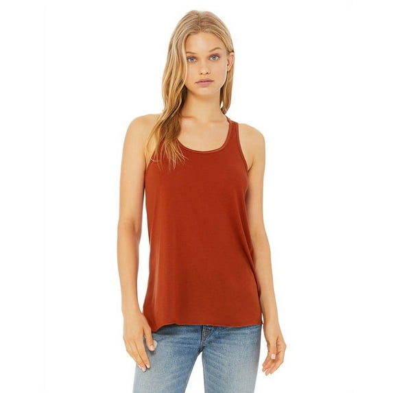 Bella + Canvas Women's Core Active Flowy Racerback Tanks, 3-Pack, Brick, Size S