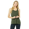thumbnail image 1 of Bella + Canvas Women's Core Active Flowy Racerback Tanks, 3-Pack, Military Green, Size S, 1 of 3