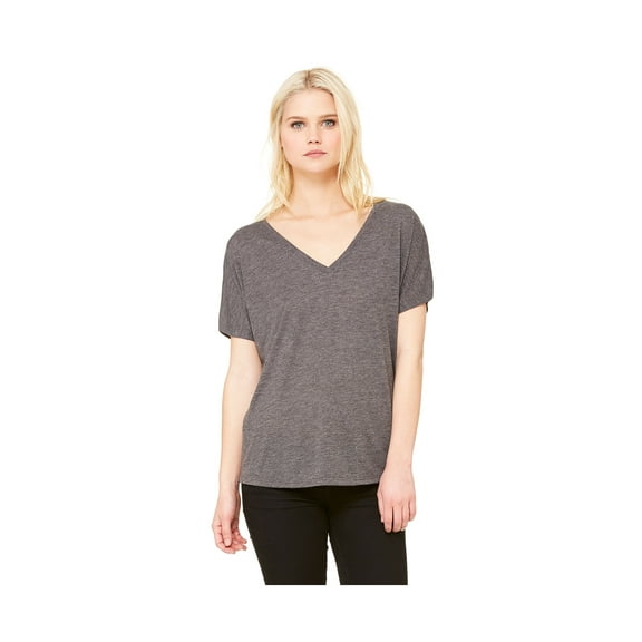 Bella Canvas Women's Curved Bottom Slouchy Fit V-Neck T-Shirt, Style B8815