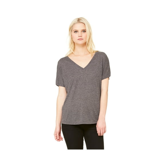 Bella Canvas Women's Curved Bottom Slouchy Fit V-Neck T-Shirt, Style B8815