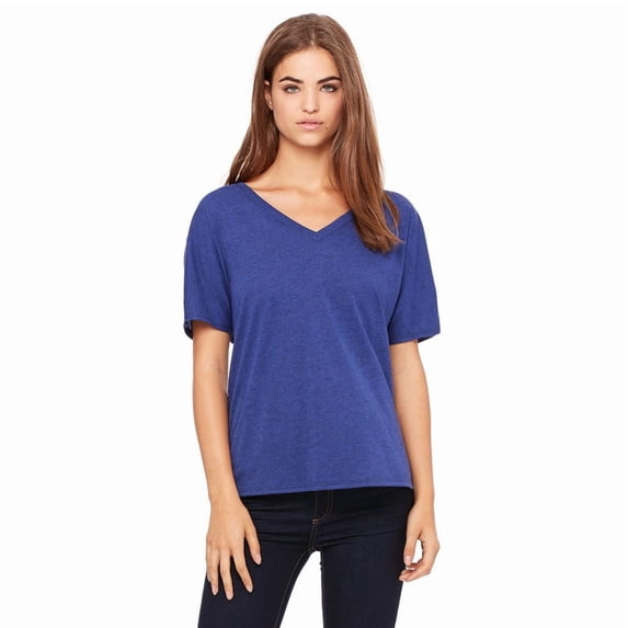 Bella Canvas Women's Curved Bottom Slouchy Fit V-Neck T-Shirt, Style B8815