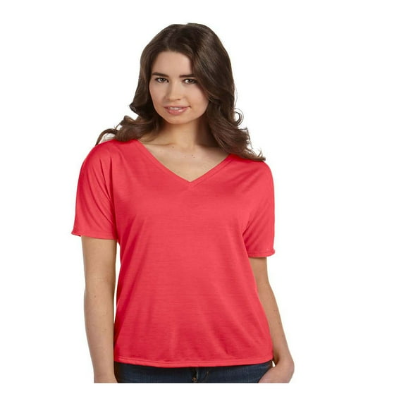 Bella Canvas Women's Curved Bottom Slouchy Fit V-Neck T-Shirt, Style B8815