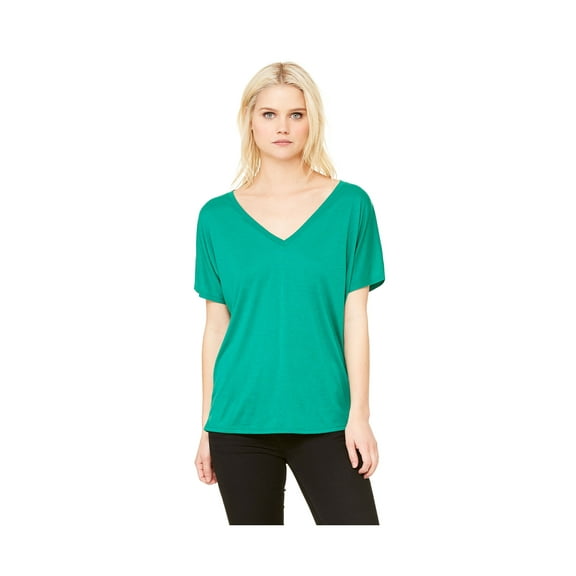 Bella Canvas Women's Curved Bottom Slouchy Fit V-Neck T-Shirt, Style B8815