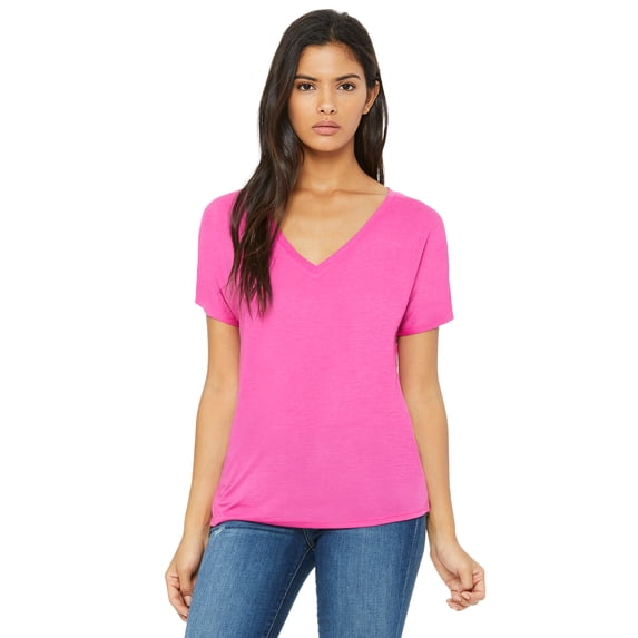 Bella Canvas Women's Curved Bottom Slouchy Fit V-Neck T-Shirt, Style B8815