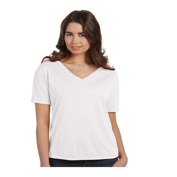Bella Canvas Women's Curved Bottom Slouchy Fit V-Neck T-Shirt, Style B8815