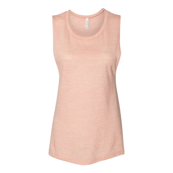 BELLA + CANVAS - Women's Flowy Scoop Muscle Tank - 8803 - Peach Slub - Size: 2XL