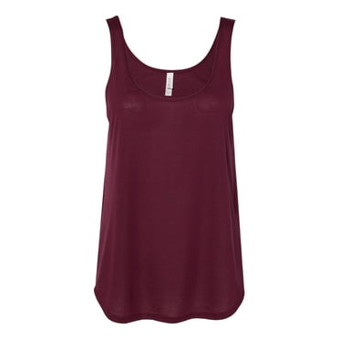 Bella Canvas Women's Flowy Side Slit Tank, Maroon, XX-Large