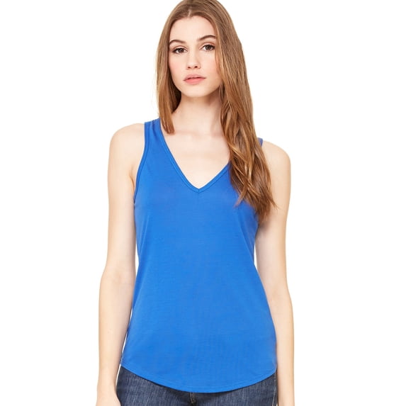 Ladies' Flowy V-Neck Tank (TRUE ROYAL - 2X Large)