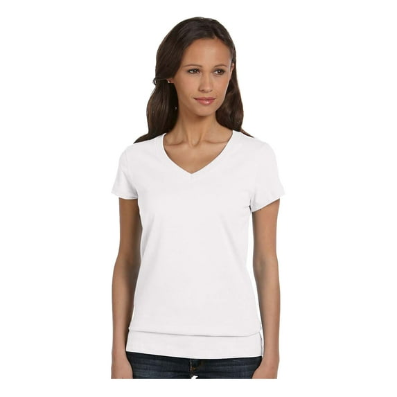 Bella Canvas Women's Jersey Slim Fit Ringspun V-Neck T-Shirt, Style B6005