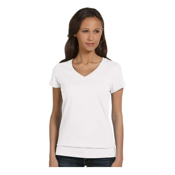 Bella Canvas Women's Jersey Slim Fit Ringspun V-Neck T-Shirt, Style B6005