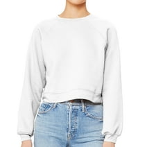 Bella+Canvas Women's Raglan Pullover Fleece - Ladies Long Sleeve Sweatshirt 7505 - Trendy Original Blank Sweater for Women