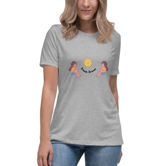 Bella + Canvas Women's Relaxed T-Shirt Short Sleeve Graphic Crew Neck (Athletic Heather, 2XL)