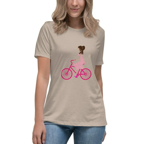Bella + Canvas Women's Relaxed T-Shirt Short Sleeve Graphic Crew Neck (Heather Stone, S)