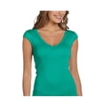 thumbnail image 1 of Bella + Canvas Women's Sheer Mini Rib Cap Sleeve Deep V-Neck Tee B8705, 1 of 2