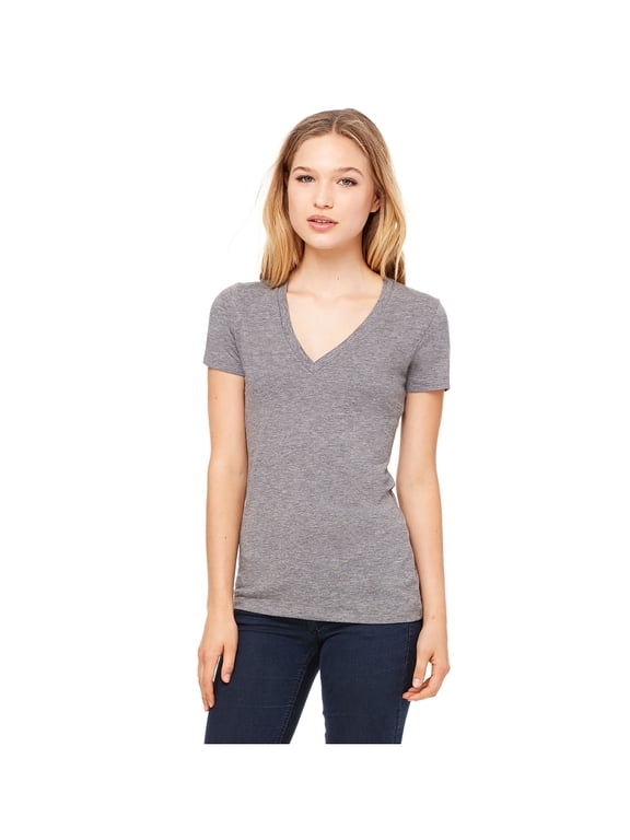 Bella Canvas Women's Tri Blend Deep V-Neck T-Shirt, Style B8435