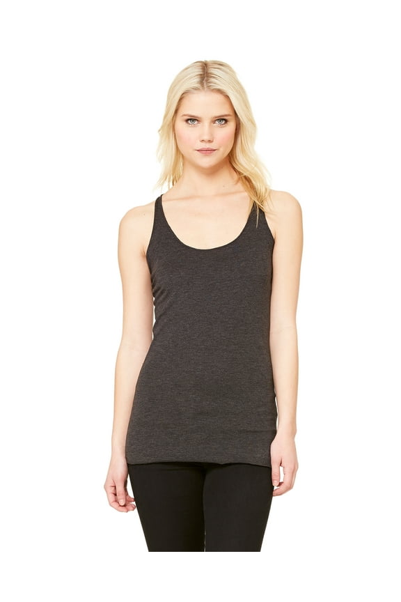 Bella + Canvas Women's Triblend Racerback Tank , 8430 , CHAR-BLACK TRIB , Small