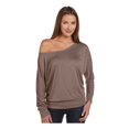 thumbnail image 1 of Bella + Canvas Womens Flowy Long-Sleeve Off Shoulder T-Shirt, 1 of 1