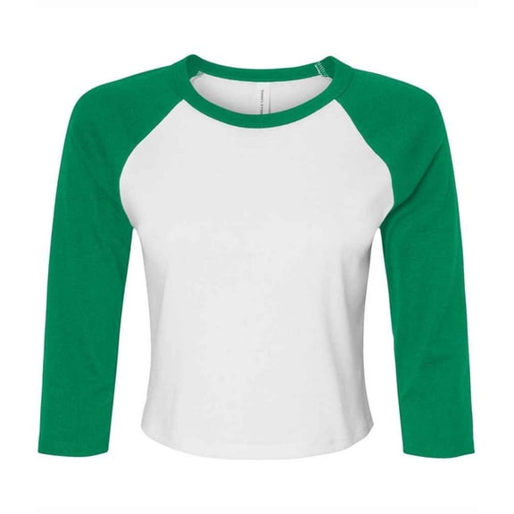 Bella Canvas Womens Micro-Rib Raglan 3/4 Sleeve T-Shirt