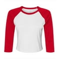 thumbnail image 1 of Bella + Canvas Womens Raglan 3/4 Sleeve Crop T-Shirt, 1 of 4