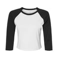 thumbnail image 1 of Bella + Canvas Womens Raglan 3/4 Sleeve Crop T-Shirt, 1 of 4