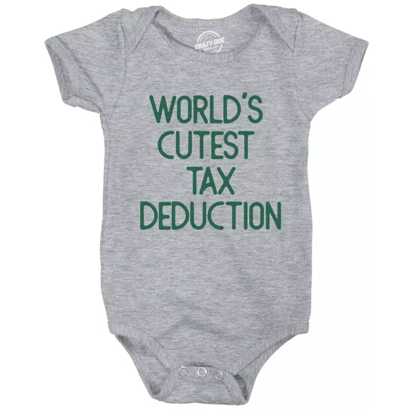 Bella Canvas Worlds Cutest Tax Deduction Baby Bodysuit Funny Government Taxaxtion Deductible