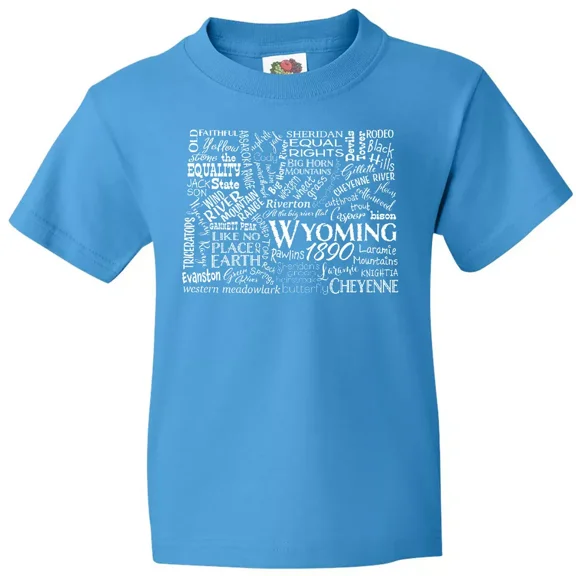 Bella Canvas Wyoming State Word Salad Home Equality Mountains City Toddler Shirt