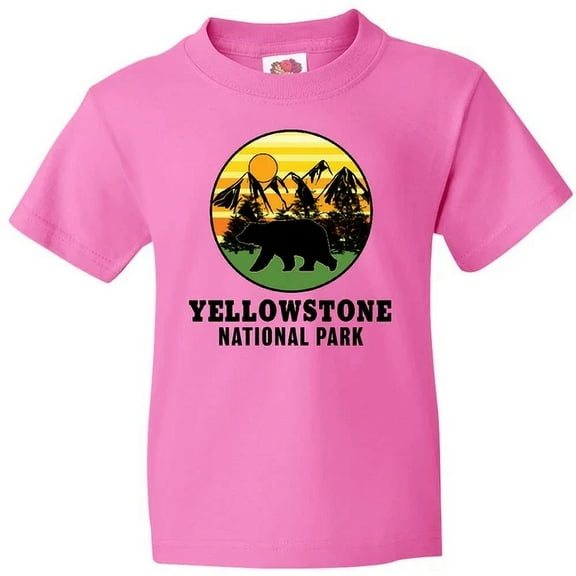 Bella Canvas Yellowstone National Park With Bear Mountains And Trees Toddler Shirt