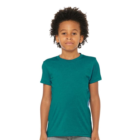 Bella & Canvas B13906425 Youth Tri-Blend T-Shirt, Teal Triblend - Large