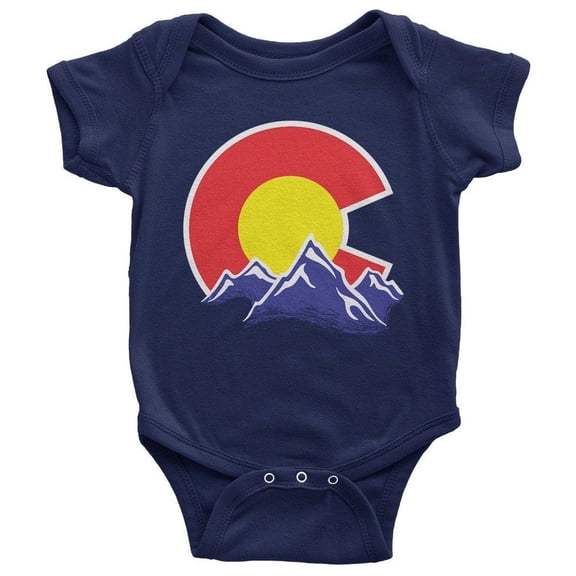 Bella Canvas with Colorado Mountain Unisex Baby Infant Cool Baby Clothing, Baby Boy or Girl Bodysuit Gift