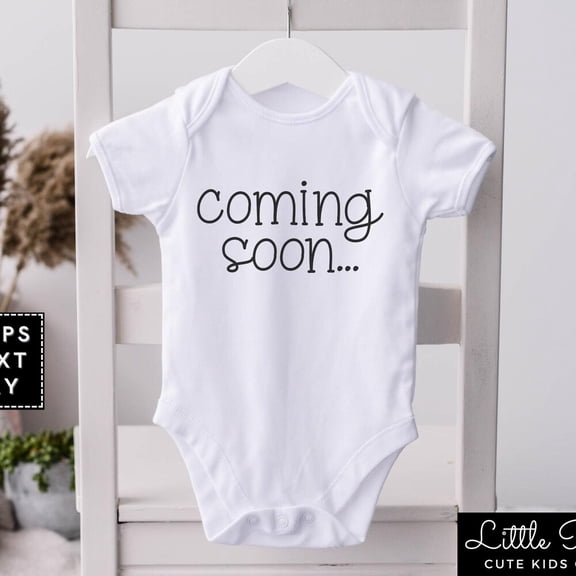Bella Canvas with Coming Soon, Cute Baby Announcement, Cute Minimalist Baby Reveal Cute Baby Boy or Girl Bodysuit Gift