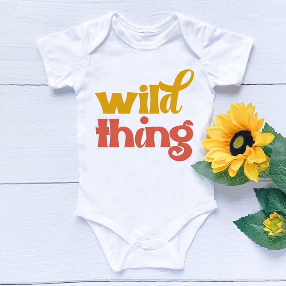 Bella Canvas with Crazy Cute, Wild Thing, Funny Gift Idea, Wild One, Kids T-Shirts Cute Baby Boy or Girl Bodysuit Gift