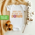 thumbnail image 1 of Bella Canvas with Daddy Donuts, New Dad, Daddy Loves Me, Funny Doughnut Cool Baby Clothing, Cute Baby Boy or Girl Bodysuit Gift, 1 of 3