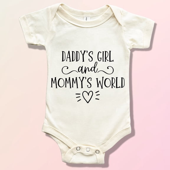 Bella Canvas with Daddy'S Girl And Mommy'S World, Daddy'S Little Girl Shirt, Newborn Girl, Cute Kid Gift Cute Baby Boy or Girl Bodysuit Gift