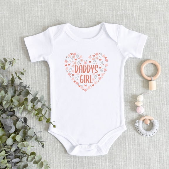 Bella Canvas with Daddy'S Girl - Cute Heart Shaped Daddy'S Girl, Baby Shower Gift, Newborn Girl Gift Cute Baby Boy or Girl Bodysuit Gift