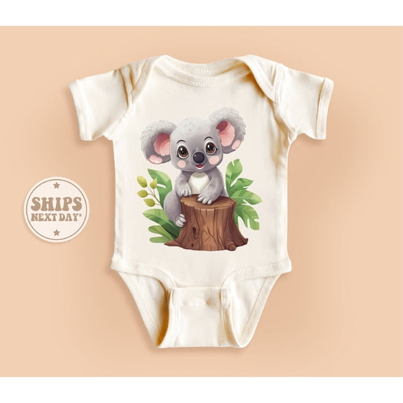 Bella Canvas with Koala, Little Koala, Kids Gift, Safari Cute and Cool, Baby Boy or Girl Bodysuit Gift