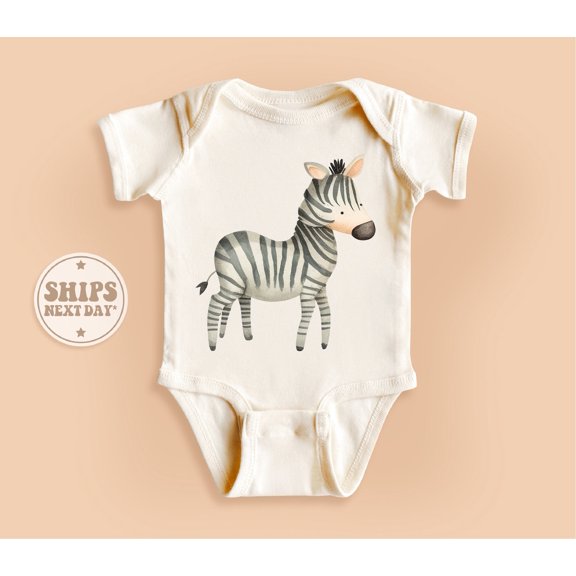 Bella Canvas with Little Zebras, Safari, Cute Animal, Baby Zebra Natural Cute and Cool, Baby Boy or Girl Bodysuit Gift