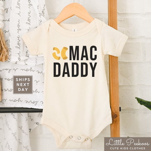 Bella Canvas with Mac Daddy, Funny Kids T-Shirt, Mac And Cheese Lover, Cute Kids Graphic Tee Cute Baby Boy or Girl Bodysuit Gift