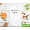 thumbnail image 1 of Bella Canvas with See You In August Pregnancy Announcement, Coming Soon, Pregnancy Baby Reveal Cute Baby Boy or Girl Bodysuit Gift, 1 of 3