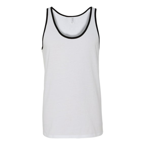 Bella Canvas womens Jersey Tank Top (3480) White/Black 2Xl