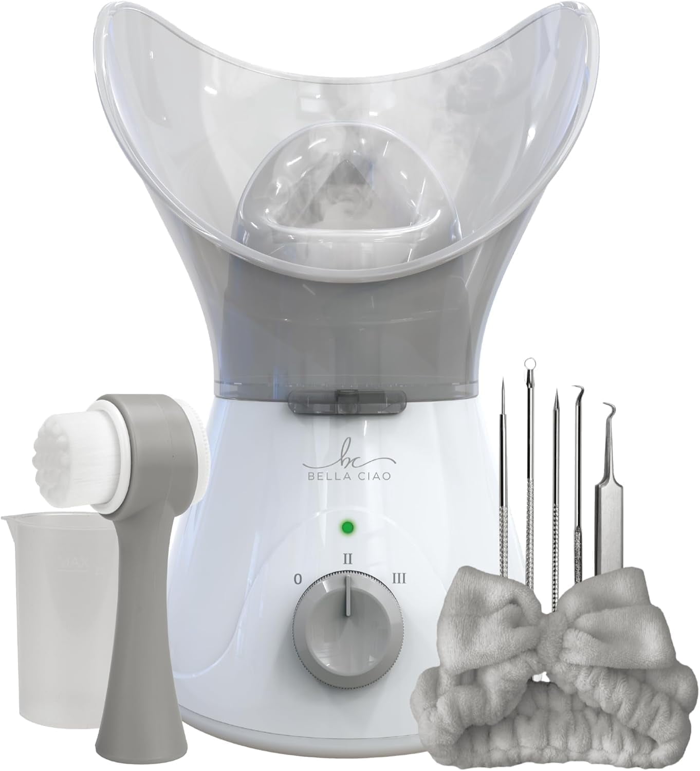 BELLA CIAO 11-Piece Gentle Face Steamer Set, At-Home Spa Facial Kit for Deep Cleansing