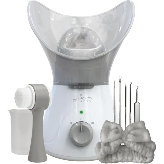 BELLA CIAO 11-Piece Gentle Face Steamer Set, At-Home Spa Facial Kit for Deep Cleansing
