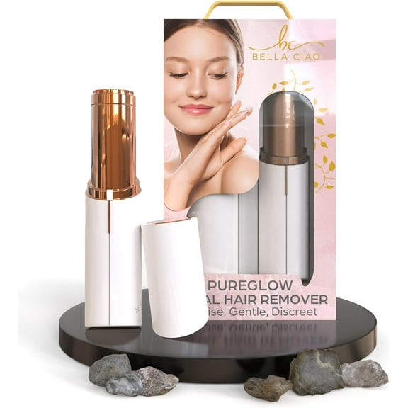 Bella Ciao Facial Hair Removal for Women Device, White | Precise, Gentle Beauty & Personal Care Products for Ladies | Flawless Touch Facial Hair Remover for Women w/LED Light | Face Razors