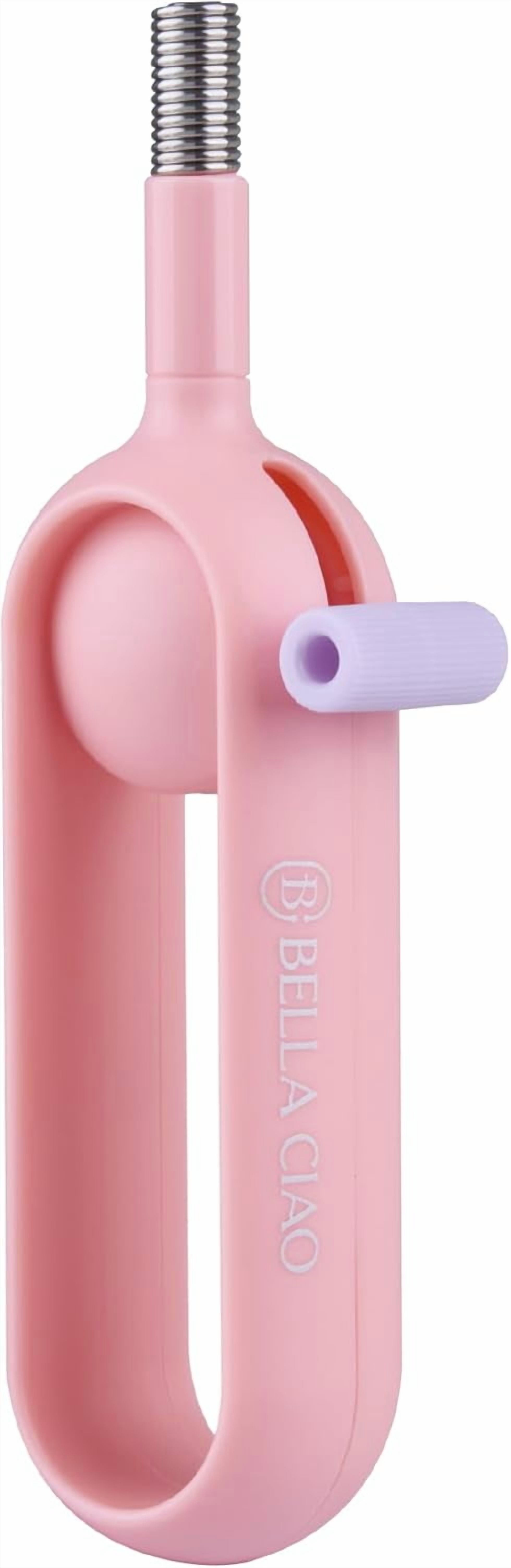 Bella Ciao Coil-Spring Facial Hair Remover Tweezers, One-Handed Hair Removal Tool, Pink