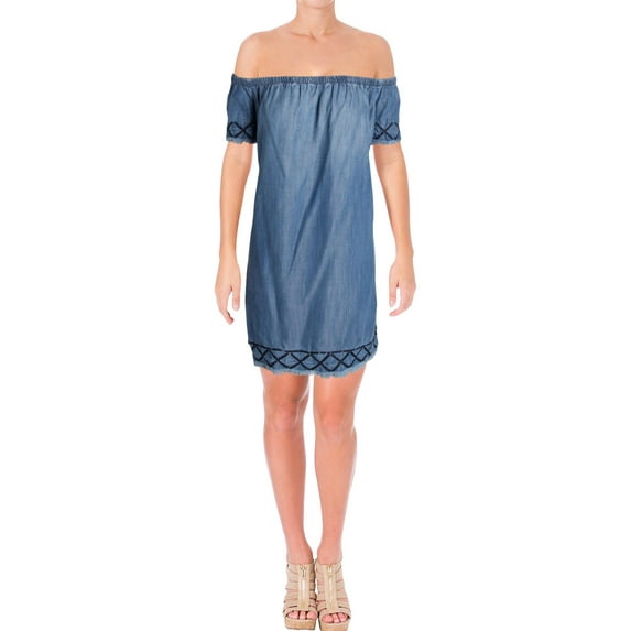 Bella Dahl Womens Tencel Mini Casual Dress Blue XS