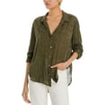 thumbnail image 1 of Bella Dahl Womens V Neck Hi Low Button-Down Top, 1 of 3
